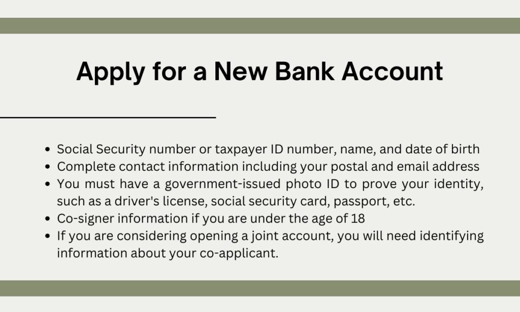 Apply for a New Bank Account